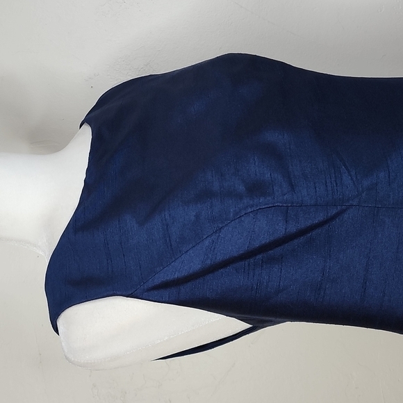 NWT Alfred Sung Midnight Blue Cocktail Sheath Dress Size 8 - Picture 6 of 12